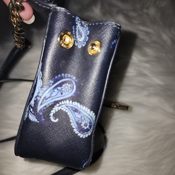 AUTHENTIC MICHAEL KORS crossover purse saffiano leather blue tone - Picture 3 of 16